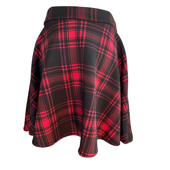Hot Topic Plaid O-Ring Skater Skirt Lot of 2 SZ S Black & White, Red & Black - Picture 8 of 9